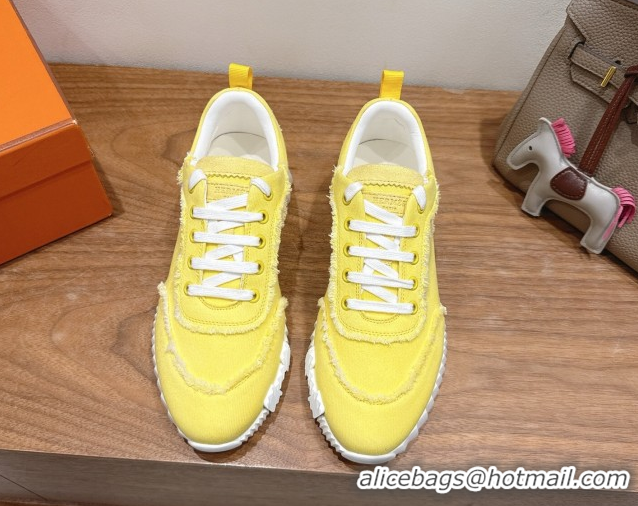 Good Quality Hermes Bouncing Sneakers in Fringed H Canvas Bright Yellow 1222055 2026