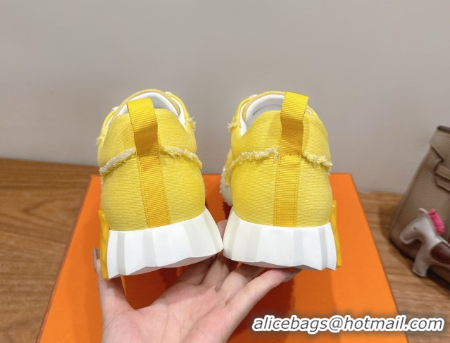 Good Quality Hermes Bouncing Sneakers in Fringed H Canvas Bright Yellow 1222055 2026