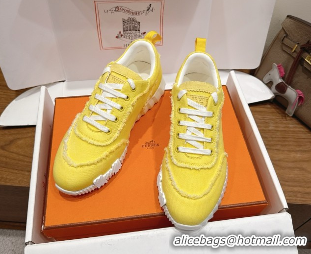 Good Quality Hermes Bouncing Sneakers in Fringed H Canvas Bright Yellow 1222055 2026