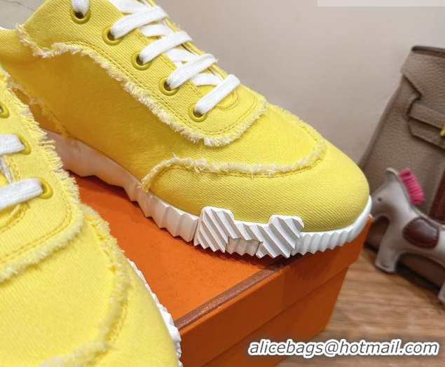 Good Quality Hermes Bouncing Sneakers in Fringed H Canvas Bright Yellow 1222055 2026