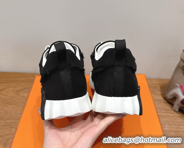 Good Looking Hermes Bouncing Sneakers in Fringed H Canvas Black 1222058 2026