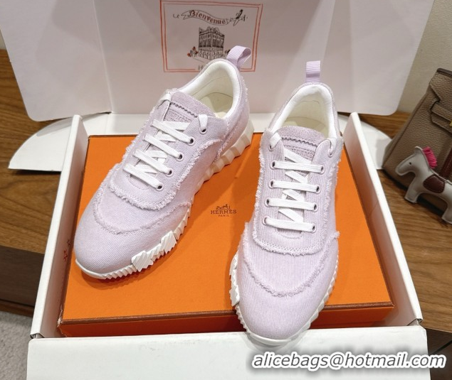 Best Product Hermes Bouncing Sneakers in Fringed H Canvas Light Purple 1222059 2026