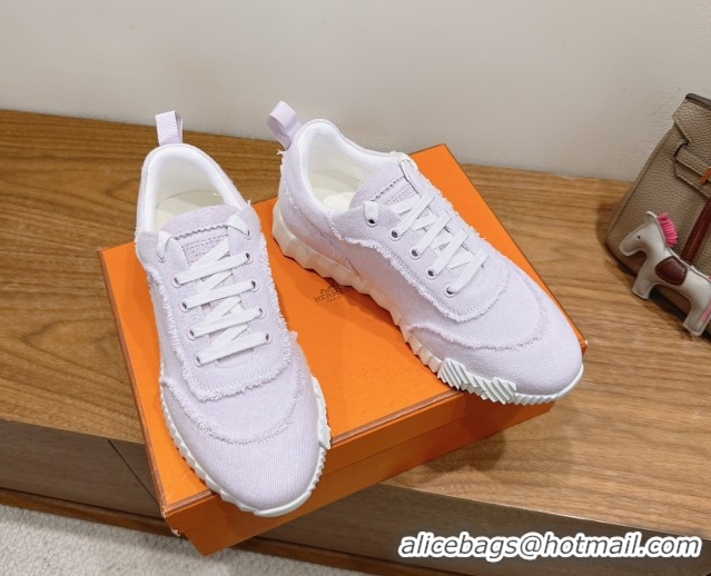 Best Product Hermes Bouncing Sneakers in Fringed H Canvas Light Purple 1222059 2026
