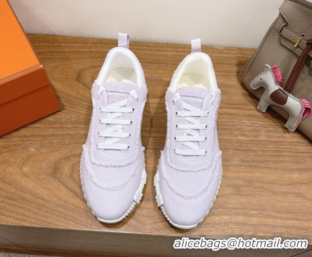 Best Product Hermes Bouncing Sneakers in Fringed H Canvas Light Purple 1222059 2026