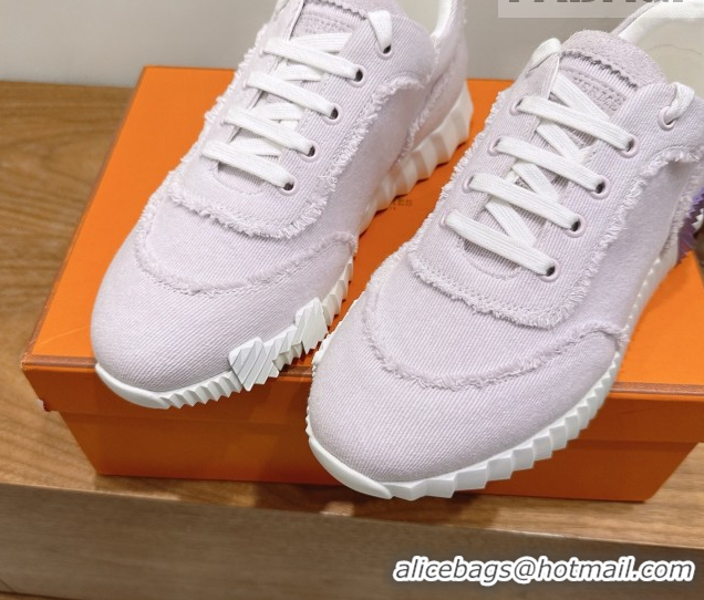 Best Product Hermes Bouncing Sneakers in Fringed H Canvas Light Purple 1222059 2026