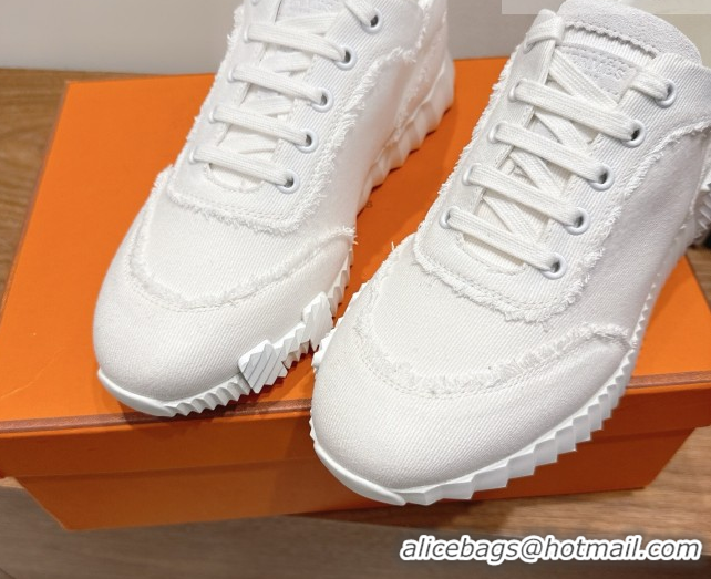 Shop Cheap Hermes Bouncing Sneakers in Fringed H Canvas All White 1222061 2026