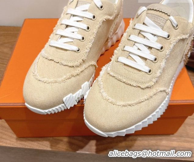 Low Cost Hermes Bouncing Sneakers in Fringed H Canvas Light Beige 1222063 2026
