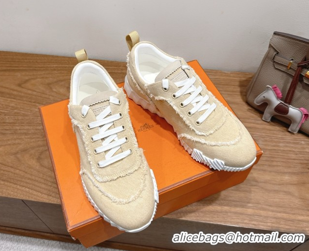 Low Cost Hermes Bouncing Sneakers in Fringed H Canvas Light Beige 1222063 2026