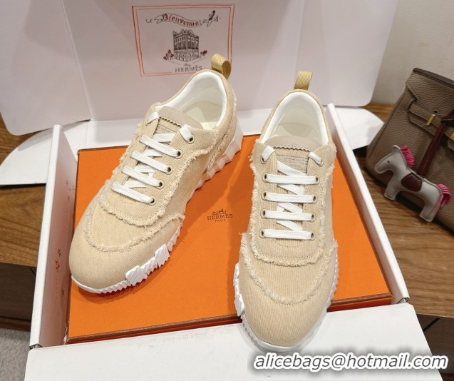 Low Cost Hermes Bouncing Sneakers in Fringed H Canvas Light Beige 1222063 2026