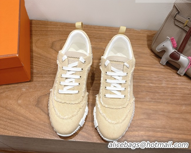Low Cost Hermes Bouncing Sneakers in Fringed H Canvas Light Beige 1222063 2026
