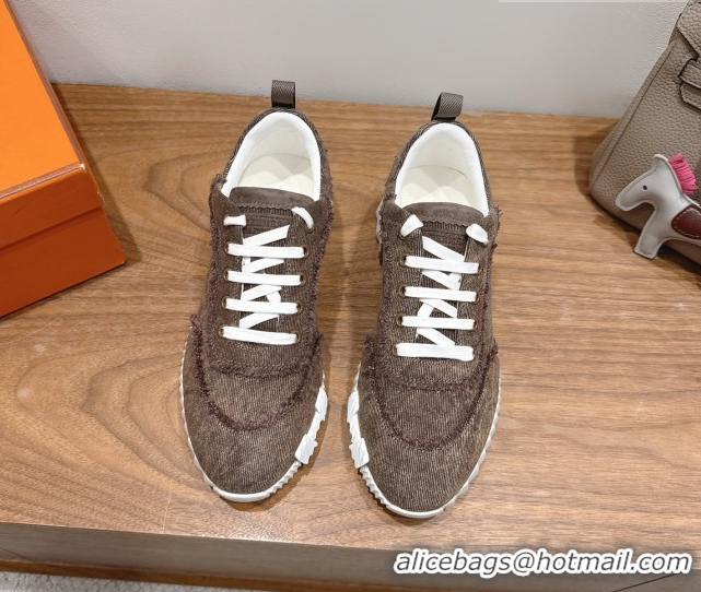 Good Looking Hermes Bouncing Sneakers in Fringed H Canvas Taupe 1222070 2026