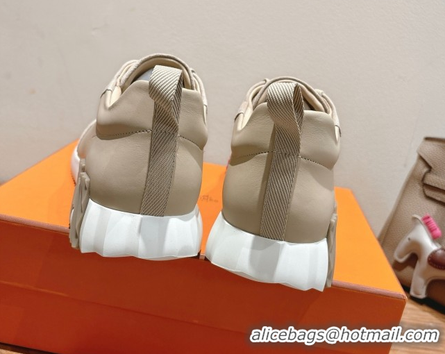 Purchase Hermes Bouncing Sneakers in Leather and Suede Light Beige 1222083 2026