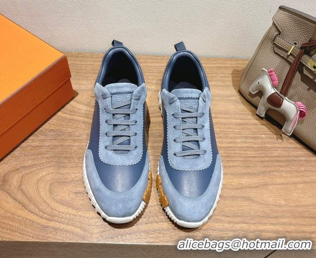 Good Quality Hermes Bouncing Sneakers in Leather and Suede Dark Blue 1222084 2026