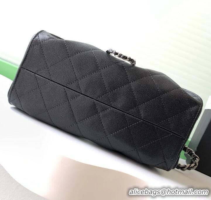 Best Price Chanel 25 Mini Hobo Handbag in Grained Calfskin AS5631 Black/Silver 2025