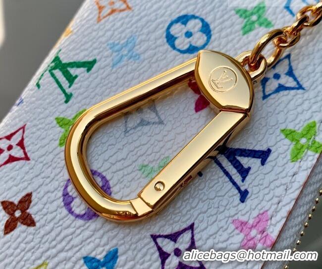 Famous Brand Louis Vuitton LV x TM Key Pouch in Multicolor/White Canvas M28388 2026