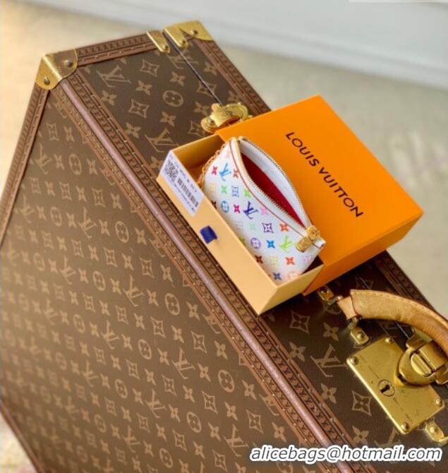 Famous Brand Louis Vuitton LV x TM Key Pouch in Multicolor/White Canvas M28388 2026