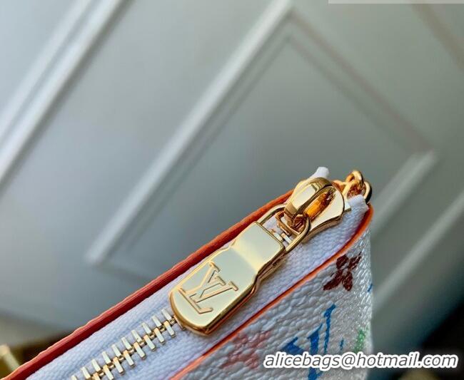 Famous Brand Louis Vuitton LV x TM Key Pouch in Multicolor/White Canvas M28388 2026