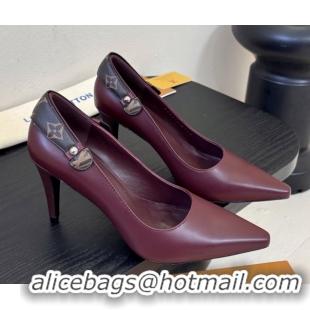 Top Design Louis Vuitton Legacy Pump 9cm in Burgundy Calfskin 6010701 2026