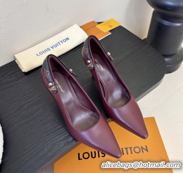 Top Design Louis Vuitton Legacy Pump 9cm in Burgundy Calfskin 6010701 2026