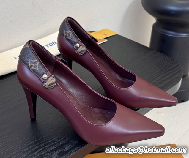 Top Design Louis Vuitton Legacy Pump 9cm in Burgundy Calfskin 6010701 2026
