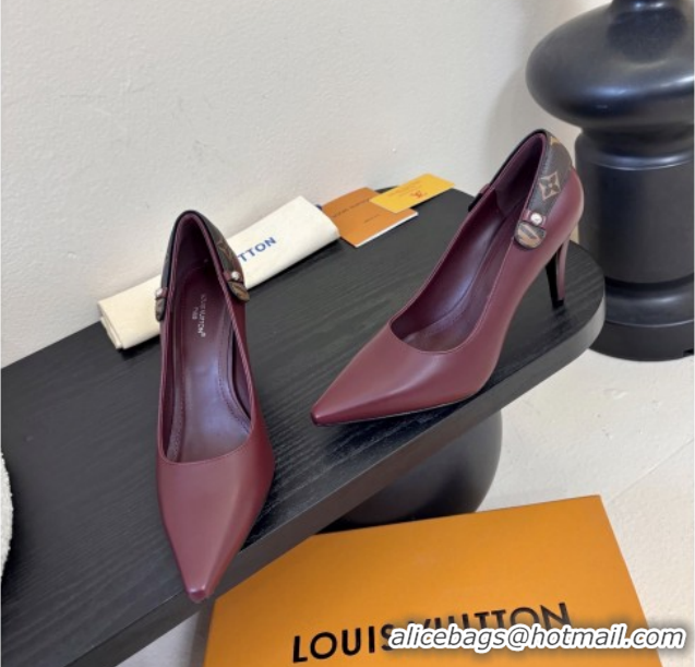 Top Design Louis Vuitton Legacy Pump 9cm in Burgundy Calfskin 6010701 2026
