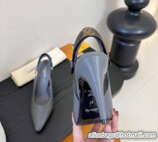 Buy Luxury Louis Vuitton Legacy Slingbacks Pump 9cm in Grey Calfskin 6010704 2026