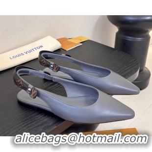 Best Product Louis Vuitton Legacy Slingback Ballerina in Grey Calfskin 6010705 2026