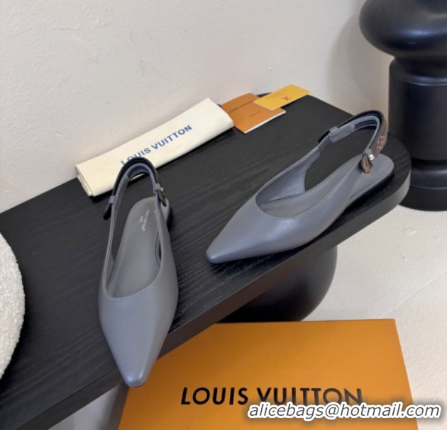 Best Product Louis Vuitton Legacy Slingback Ballerina in Grey Calfskin 6010705 2026