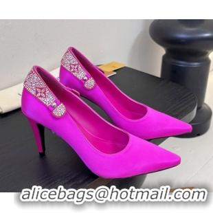 Pretty Style Louis Vuitton Legacy Pumps 9cm in Satin and Strass Rosy 6010706 2026