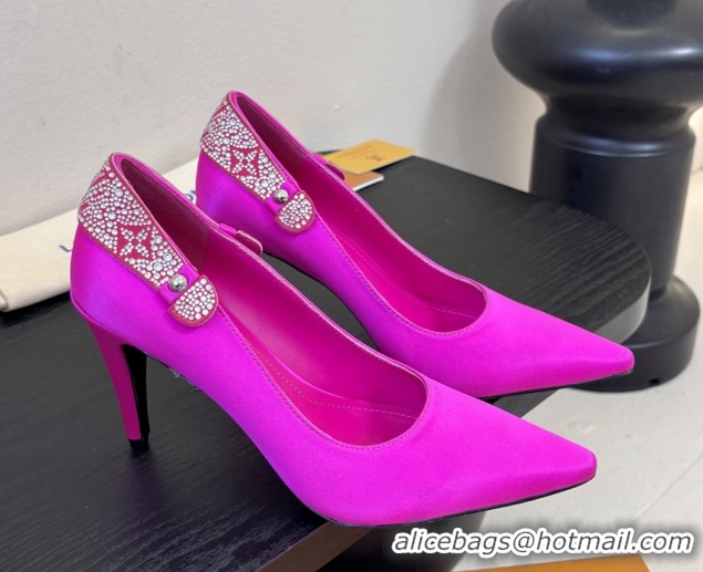 Pretty Style Louis Vuitton Legacy Pumps 9cm in Satin and Strass Rosy 6010706 2026