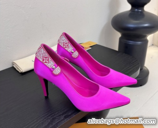 Pretty Style Louis Vuitton Legacy Pumps 9cm in Satin and Strass Rosy 6010706 2026