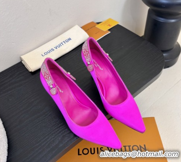 Pretty Style Louis Vuitton Legacy Pumps 9cm in Satin and Strass Rosy 6010706 2026