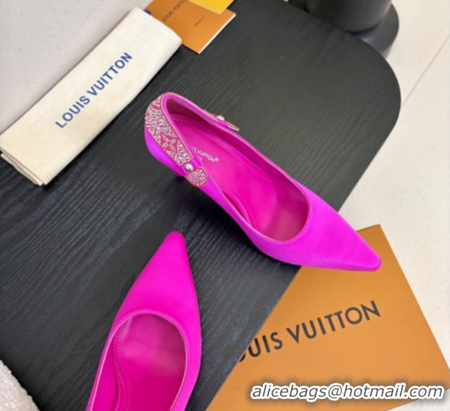 Pretty Style Louis Vuitton Legacy Pumps 9cm in Satin and Strass Rosy 6010706 2026