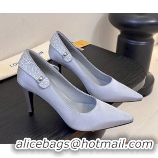 Top Grade Louis Vuitton Legacy Pumps 9cm in Satin and Strass Grey 6010707 2026
