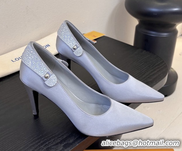 Top Grade Louis Vuitton Legacy Pumps 9cm in Satin and Strass Grey 6010707 2026