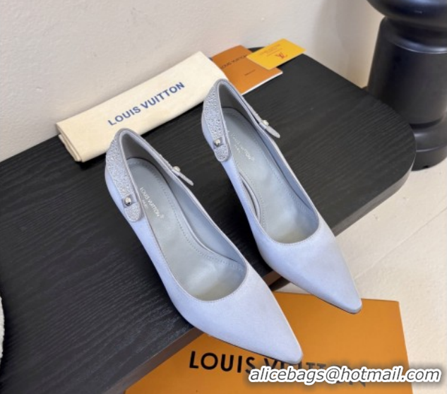 Top Grade Louis Vuitton Legacy Pumps 9cm in Satin and Strass Grey 6010707 2026