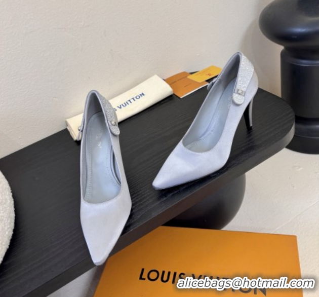Top Grade Louis Vuitton Legacy Pumps 9cm in Satin and Strass Grey 6010707 2026