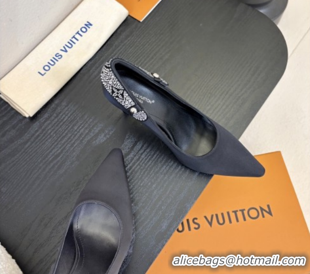 Luxury Louis Vuitton Legacy Pumps 9cm in Satin and Strass Black 6010708 2026