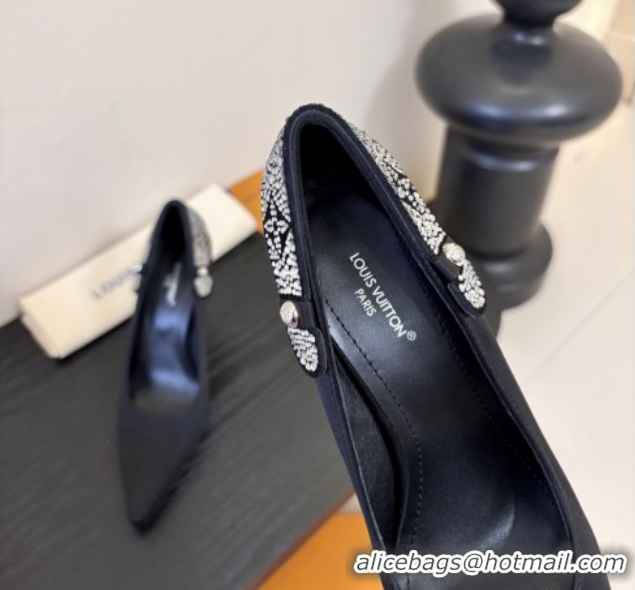Luxury Louis Vuitton Legacy Pumps 9cm in Satin and Strass Black 6010708 2026