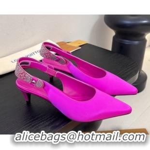 Fashion Louis Vuitton Legacy Slingbacks Pump 5.5cm in Satin and Strass 1AHLCZ Rosy 2026