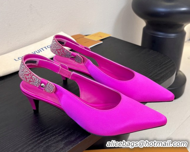 Fashion Louis Vuitton Legacy Slingbacks Pump 5.5cm in Satin and Strass 1AHLCZ Rosy 2026