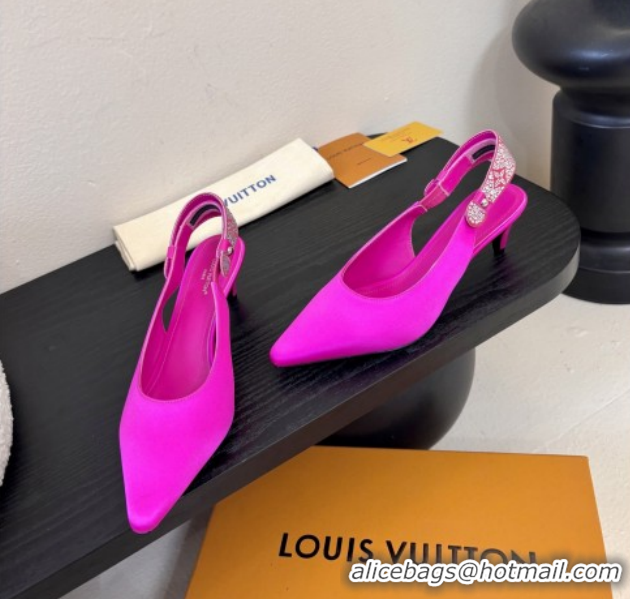 Fashion Louis Vuitton Legacy Slingbacks Pump 5.5cm in Satin and Strass 1AHLCZ Rosy 2026