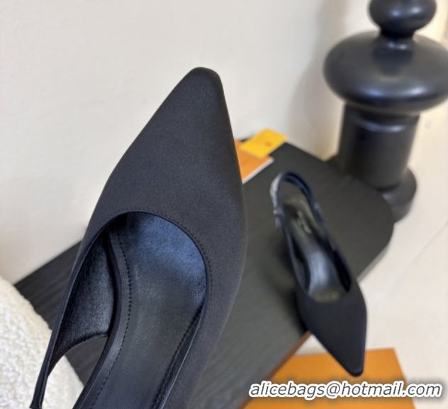 Popular Style Louis Vuitton Legacy Slingbacks Pump 5.5cm in Satin and Strass 1AHLCZ Black 2026