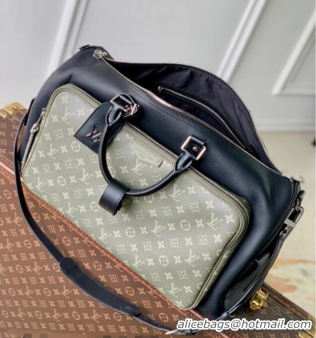 Best Price Louis Vuitton Men's Keepall Bandoulière 50 Bag in Green Monogram Surplus Canvas and Black Leather M12690 2026
