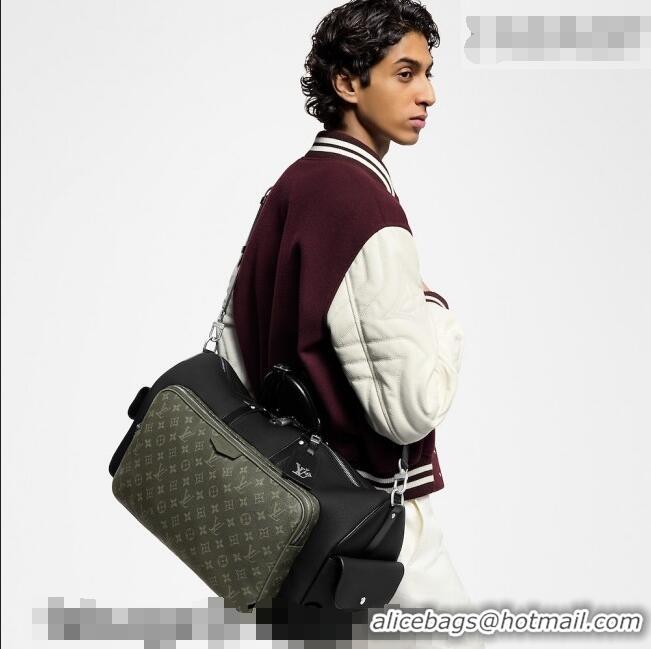 Best Price Louis Vuitton Men's Keepall Bandoulière 50 Bag in Green Monogram Surplus Canvas and Black Leather M12690 2026