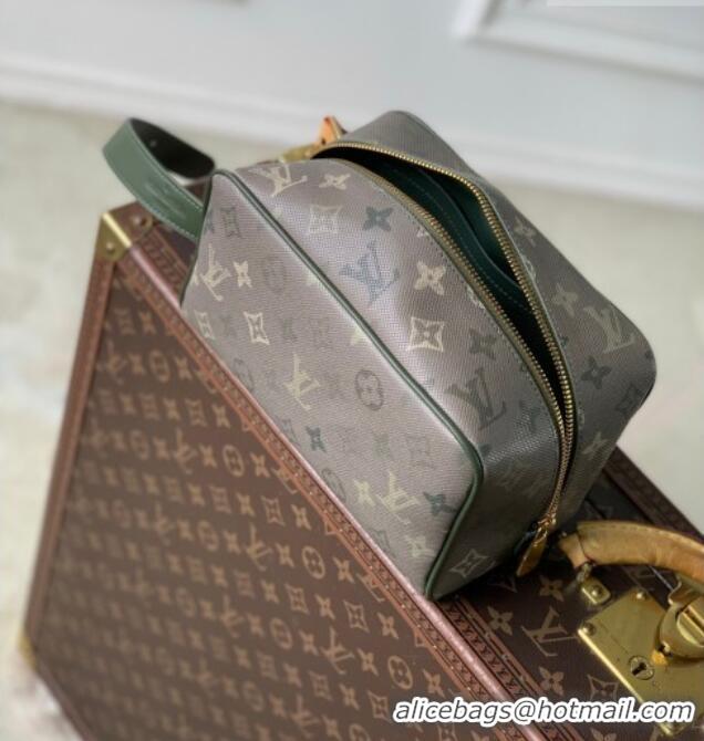 Top Grade Louis Vuitton Men's Dopp Kit Clutch in Khaki Green Monogram Surplus Canvas M26963 2026
