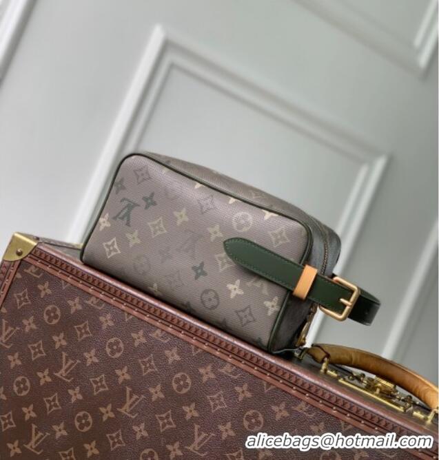 Top Grade Louis Vuitton Men's Dopp Kit Clutch in Khaki Green Monogram Surplus Canvas M26963 2026