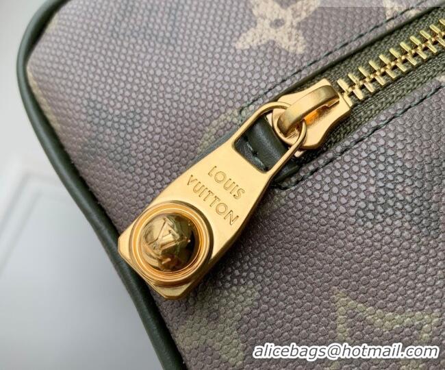 Top Grade Louis Vuitton Men's Dopp Kit Clutch in Khaki Green Monogram Surplus Canvas M26963 2026