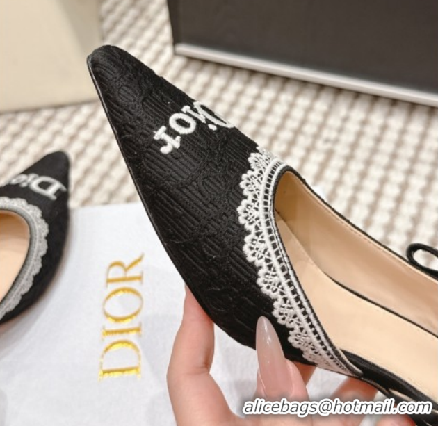 Top Design Dior J'Adior Pump 6.5cm Heel in Black Dior Oblique Embroidered Cotton and White Lace 6012233 2026