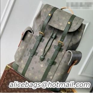Big Discount Louis Vuitton Men's Christopher MM Backpack Bag in Khaki Green Monogram Surplus Canvas M27080 2026